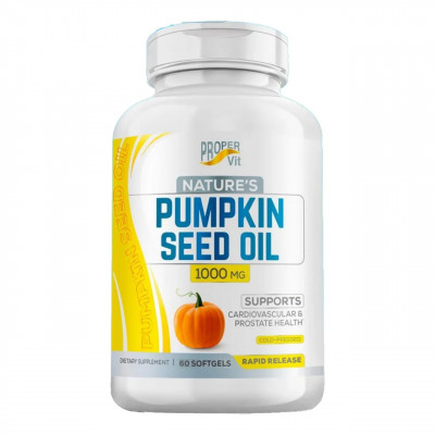 Тыквенное масло Proper Vit Pumpkin Seed Oil 1000 мг, 60 мягких гелевых капсул