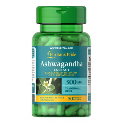 Ашваганда Puritan`s Pride Ashwagandha, 300 мг, 50 капсул