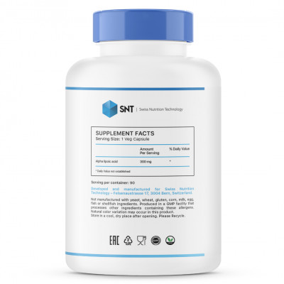 Альфа-липоевая кислота SNT Alpha Lipoic Acid, 300 мг, 90 капсул