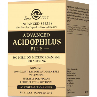 Ацидофилус плюс Solgar Advanced Acidophilus Plus, 60 капсул