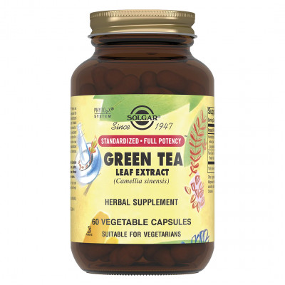 Экстракт зеленого чая Solgar Green Tea Leaf Extract, 60 капсул