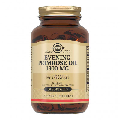 Масло вечерней примулы Solgar Evening Primrose Oil, 1300 мг, 30 мягких гелевых капсул