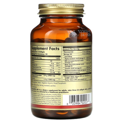 Омега 3-6-9 Solgar Omega 3-6-9, 1300 мг, 60 мягких гелевых капсул