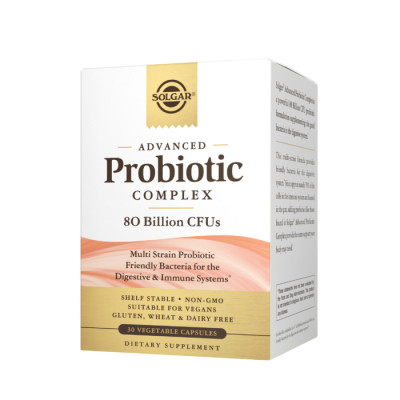 Пробиотики Solgar Advanced Probiotic Complex, 80 Billion GFUs, 30 капсул