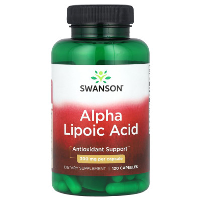 Альфа-липоевая кислота Swanson Alpha Lipoic Acid, 300 мг, 120 капсул