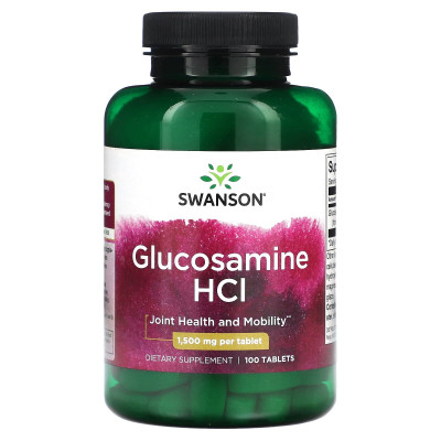 Глюкозамин гидрохлорид Swanson Glucosamine HCl, 1,500 мг, 100 таблеток