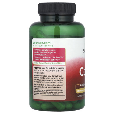 Коэнзим Q10 Swanson CoQ10, 200 мг, 90 капсул