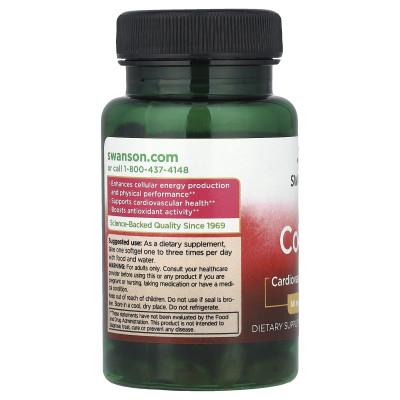Коэнзим Q10 Swanson CoQ10, 60 мг, 120 мягких гелевых капсул