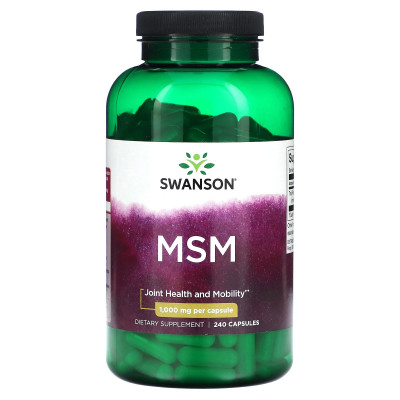 Метилсульфонилметан МСМ Swanson MSM, 1000 мг, 240 капсул