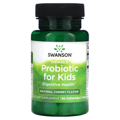 Пробиотик для детей Swanson Chewable Probiotic for Kids, 60 жевательных таблеток, Натуральная вишня