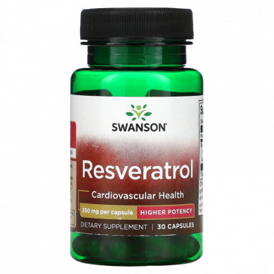 Ресвератрол Swanson Resveratrol, 250 мг, 30 капсул