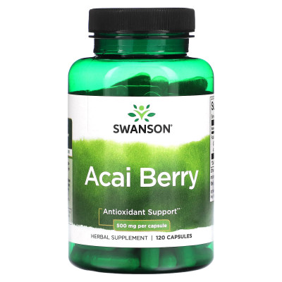 Ягоды асаи Swanson Acai Berry, 500 мг, 120 капсул