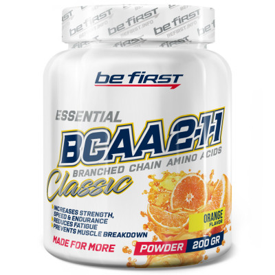 БЦАА Be First BCAA 2:1:1 Classic powder, 200 г, Апельсин