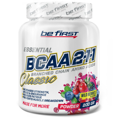 БЦАА Be First BCAA 2:1:1 Classic powder, 200 г, Лесные ягоды