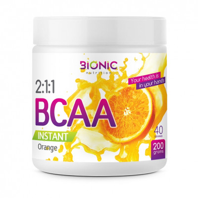 БЦАА Bionic Nutrition BCAA 2:1:1 Instant powder, 200 г, 40 порций, Апельсин