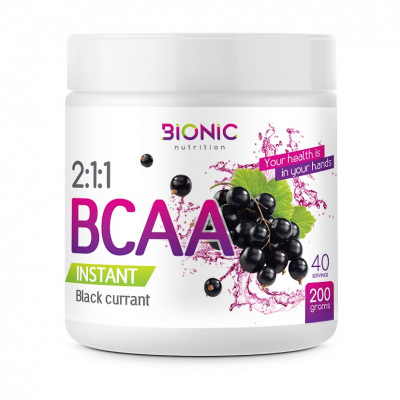 БЦАА Bionic Nutrition BCAA 2:1:1 Instant powder, 200 г, 40 порций, Черная смородина