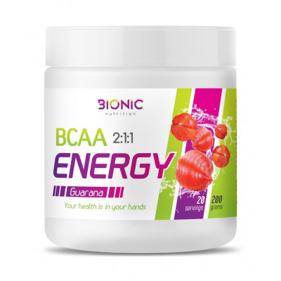 БЦАА Bionic Nutrition BCAA 2:1:1 Energy, 200 г, 20 порций, Гуарана