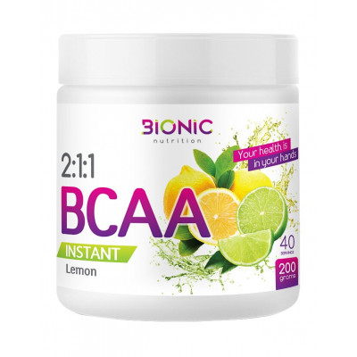 БЦАА Bionic Nutrition BCAA 2:1:1 Instant powder, 200 г, 40 порций, Лимон