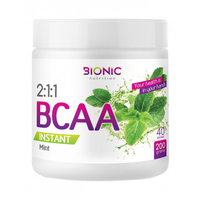 БЦАА Bionic Nutrition BCAA 2:1:1 Instant powder, 200 г, 40 порций, Мята