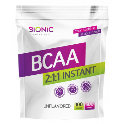 БЦАА Bionic Nutrition BCAA 2:1:1 Instant powder, 500 г, 100 порций, Без вкуса