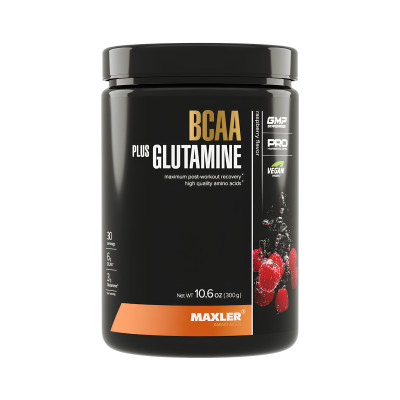 БЦАА + Глютамин Maxler BCAA + Glutamine USA, 300 г, Малина
