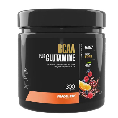 БЦАА + Глютамин Maxler BCAA + Glutamine, 300 г, Фруктовый пунш