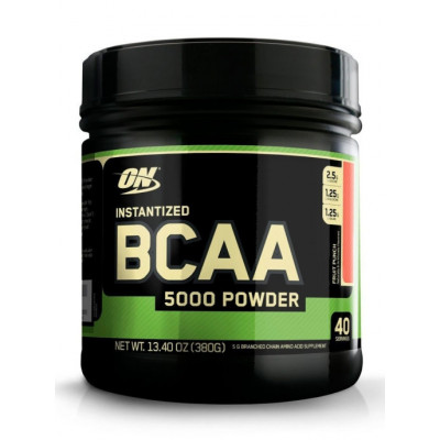 БЦАА Optimum Nutrition BCAA 5000 powder, 380 г, Фруктовый пунш