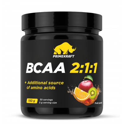 БЦАА Prime Kraft BCAA 2:1:1, 150 г, Фруктовый пунш