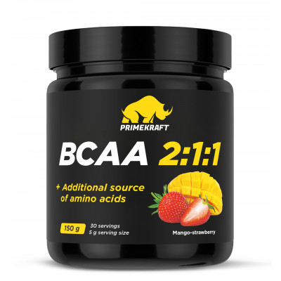 БЦАА Prime Kraft BCAA 2:1:1, 150 г, Манго-клубника