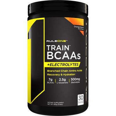 БЦАА + Электролиты RuleOne Train BCAAS + Electrolytes, 450 г, Апельсиновый взрыв