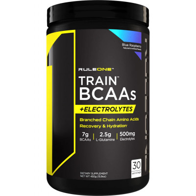 БЦАА + Электролиты RuleOne Train BCAAS + Electrolytes, 450 г, Голубая малина