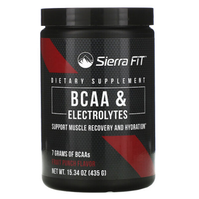 БЦАА с электролитами Sierra Fit BCAA & Electrolytes, 435 г, Фруктовый пунш