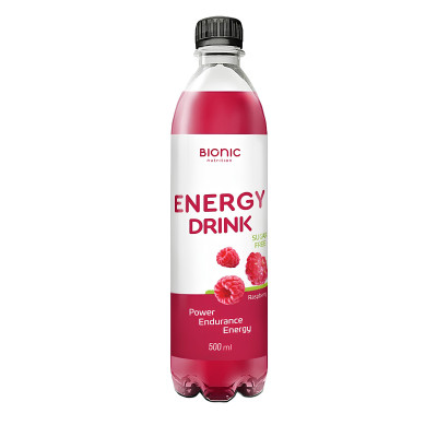 Энергетический напиток без сахара Bionic Nutrition Energy Drink, 500 мл, Малина