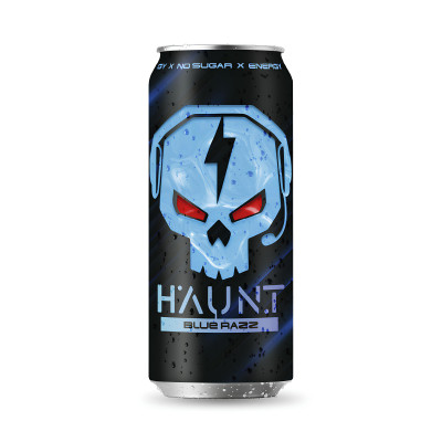 Энергетический напиток без сахара Fitness Food Factory HAUNT, 450 мл, Голубая малина