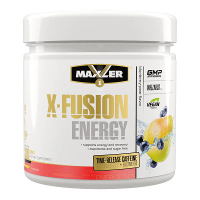 Энергетик с электролитами (BCAA, кофеин, цитруллин малат) Maxler X-Fusion Energy, 330 г, Черника-груша