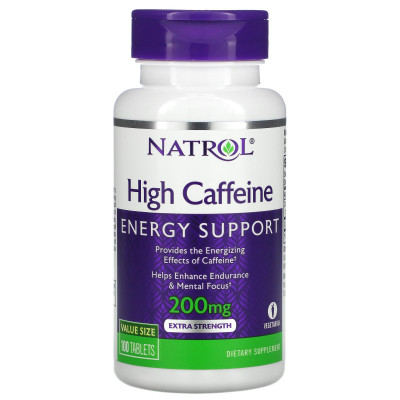 Кофеин Natrol Caffeine, 200 мг, 100 таблеток