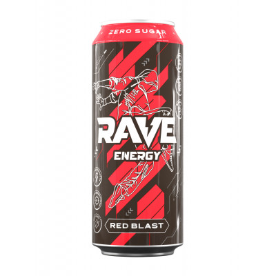Энергетический напиток без сахара Rave Energy, 500 мл, Red Blast