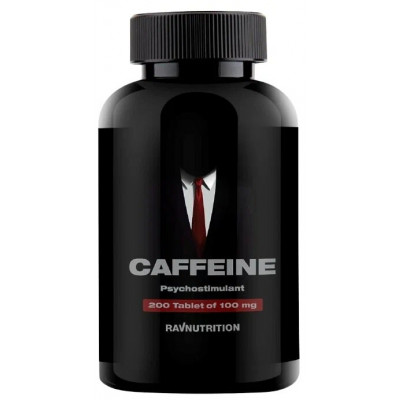 Кофеин RavNutrition Caffeine, 100 мг, 200 таблеток