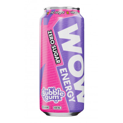 Энергетический напиток без сахара WOW Energy, 450 мл, Бабл гам