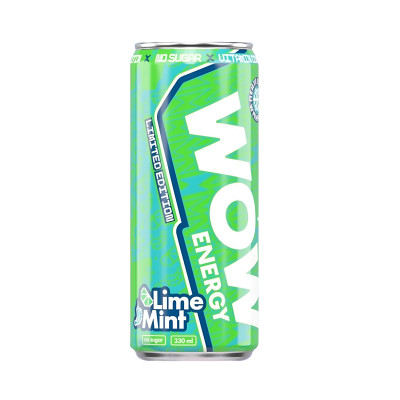 Энергетический напиток без сахара WOW Energy drinks, 330 мл, Лимон-мята