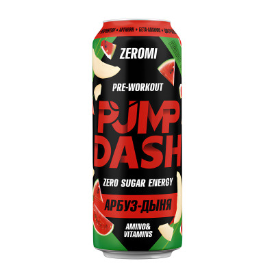 Энергетический напиток без сахара Zeromi PMP DASH, 450 мл, Арбуз-дыня