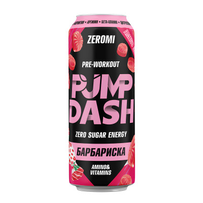 Энергетический напиток без сахара Zeromi PMP DASH, 450 мл, Барбариска