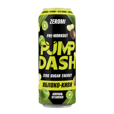 Энергетический напиток без сахара Zeromi PMP DASH, 450 мл, Яблоко-киви