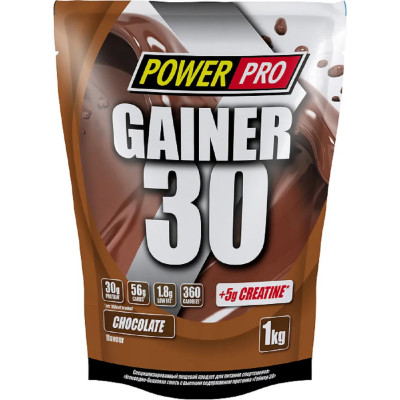 Гейнер Power Pro Gainer 30, 1000 г, Шоколад