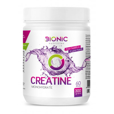 Креатин моногидрат Bionic Nutrition Creatine Monohydrate, 300 г, 60 порций
