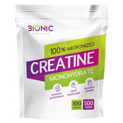 Креатин моногидрат Bionic Nutrition Creatine Monohydrate, 500 г, 100 порций