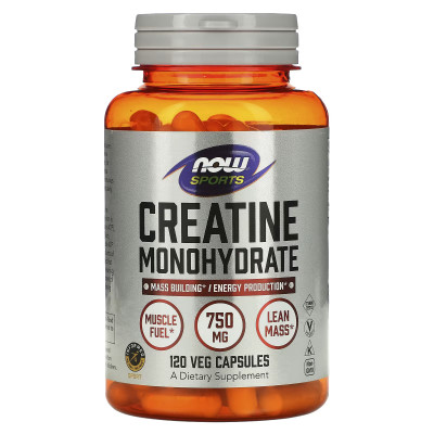 Креатин моногидрат Now Foods Creatine Monohydrate, 750 мг, 120 капсул