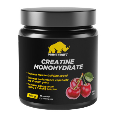 Креатин моногидрат Prime Kraft Creatine Monohydrate, 200 г, Дикая вишня