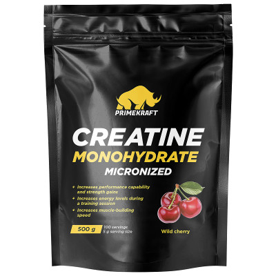 Креатин моногидрат Prime Kraft Creatine Monohydrate, 500 г, Дикая вишня