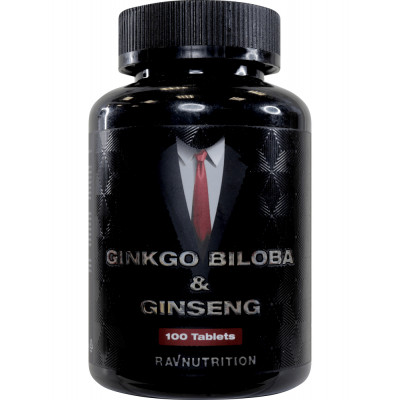 Гинкго Билоба RavNutrition Ginkgo Biloba & Ginseng, 100 таблеток